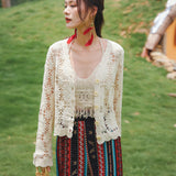 Coachella Music Festival Outfits Hollow Sweater Cardigan Spring/Summer Jacket Long-Sleeved