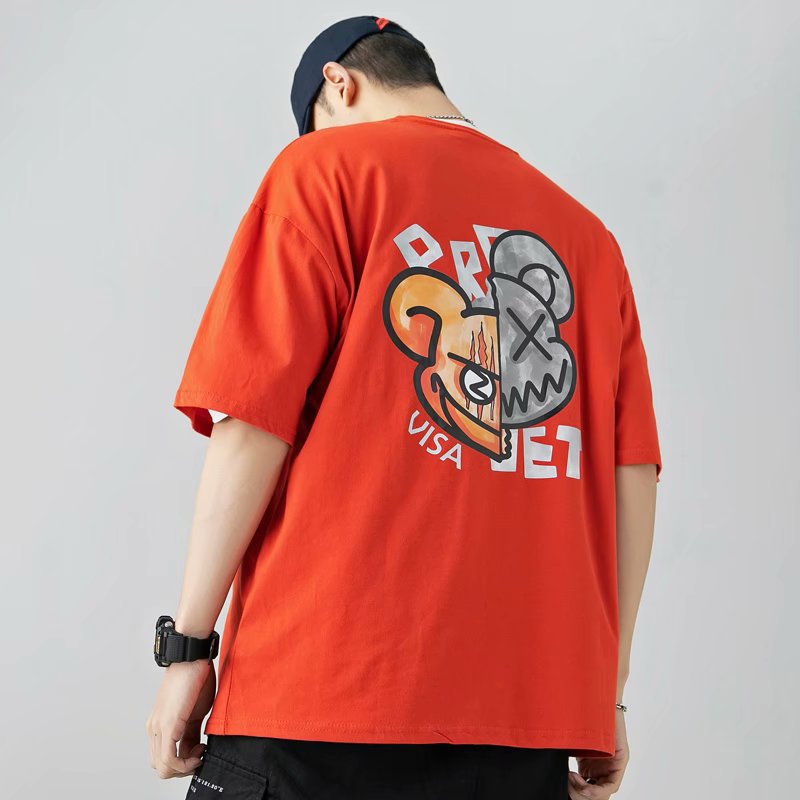 Men T-Shirts Loose Printed Half Sleeve