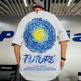 Men T-Shirts Oversize Loose Half Sleeve