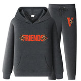 Vlone Hoodie & Pants 2 Piece Set Men'S Loose Printed Hoodie Sweater