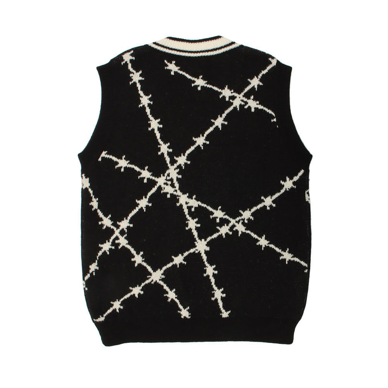 Men Sweater Heart Jacquard Sleeveless Sweater Vest Men's Vest Coat