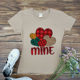 Valentine's Day T Shirts Couples Wish Printed Women's Short-Sleeved T-shirt