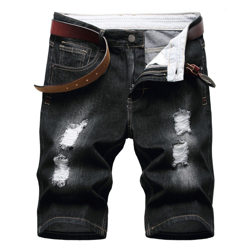 Men Denim Shorts Men's Jeans Shorts Hole Light