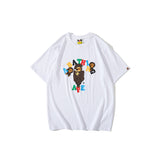 Bathing Ape T Shirt Summer Casual Loose Large Size Short Sleeve Cartoon Letter Little Monkey T-shirt