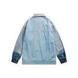 Men Denim Jackets Autumn Stitching Denim Jacket for Men and Women Baggy Coat