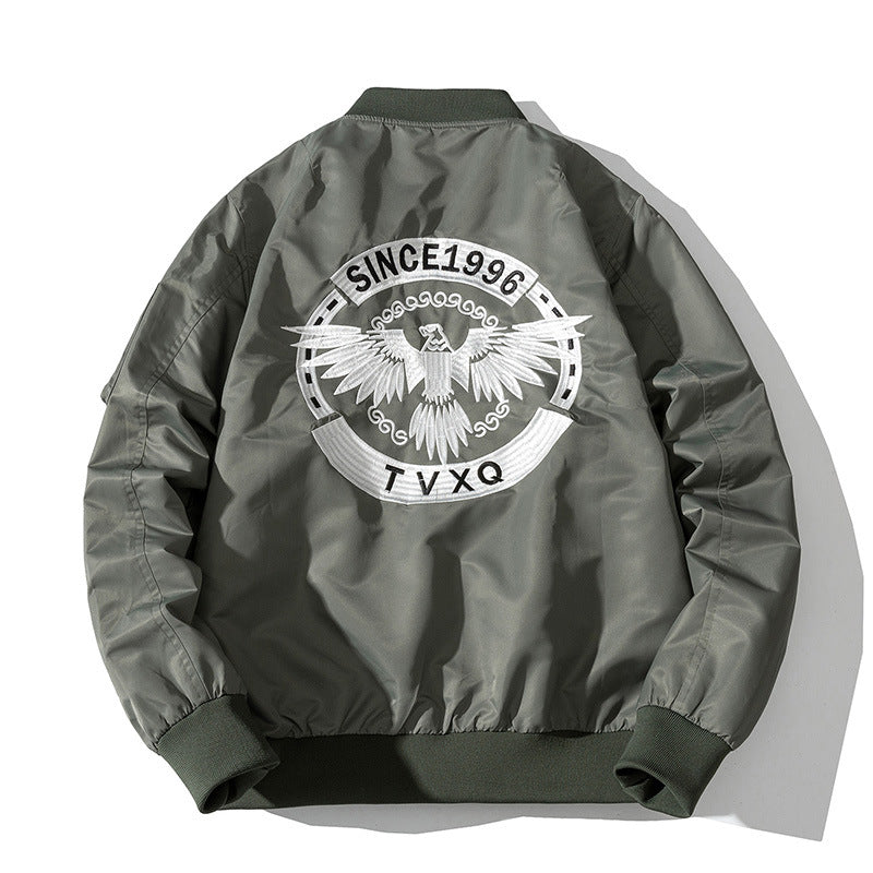 Varsity Jacket Baseball Uniform Men'S Spring And Autumn Embroidered Flight Jacket Men