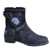 Yellowstone Cowboy Boots Autumn And Winter Vintage Metal Buckle Side Zipper Men'S Large Size Leather Boots