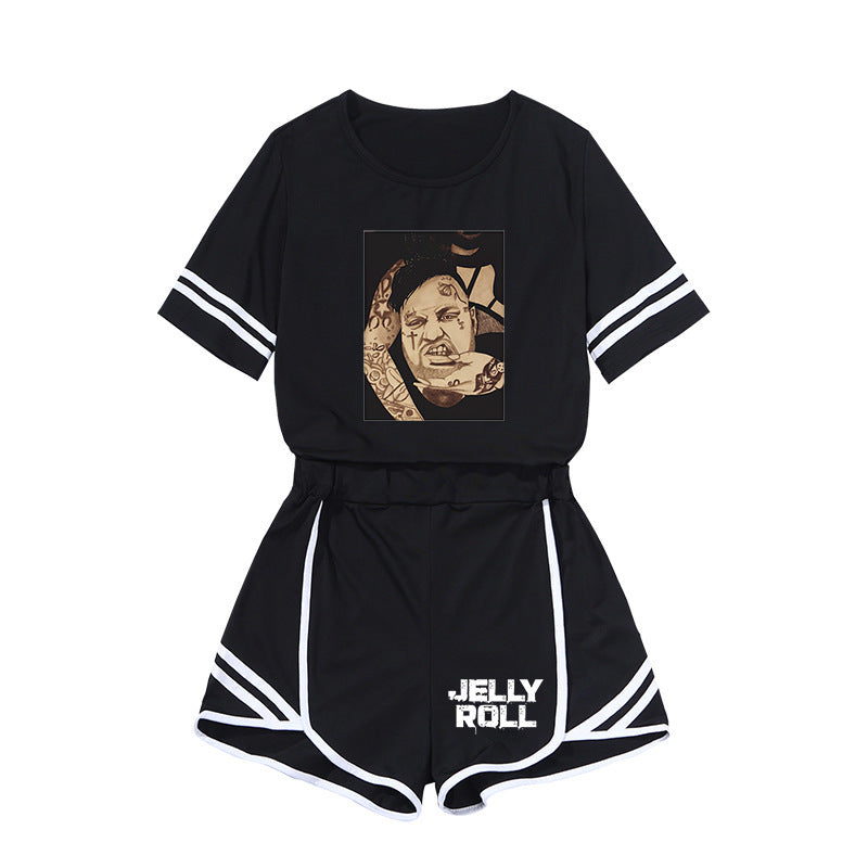 Jelly Roll T Shirt Summer Short Sleeve Suit