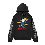 Anime Hoddies Poji King Printed Hoodie Autumn and Winter Fleece-Lined Hoodies
