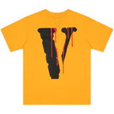 Vlone T Shirt Printed Yellow T-Shirt Loose Cotton Casual Short Sleeve Summer