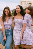 Coachella Music Festival Outfits Spring/Summer Pastoral Style V-neck Floral Bowknot