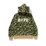 Bape Bearbrick Hoodie Cat Ear Camouflage Thin Fleece Hoodie