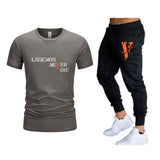 Vlone T Shirts & Pants 2 Piece Set T-Shirt Men'S Suit Printed Sports