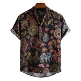 Camp Collar Shirt Ethnic Print