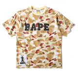 Bathing Ape T Shirt Summer Letter Print Camouflage Short Sleeve T-shirt