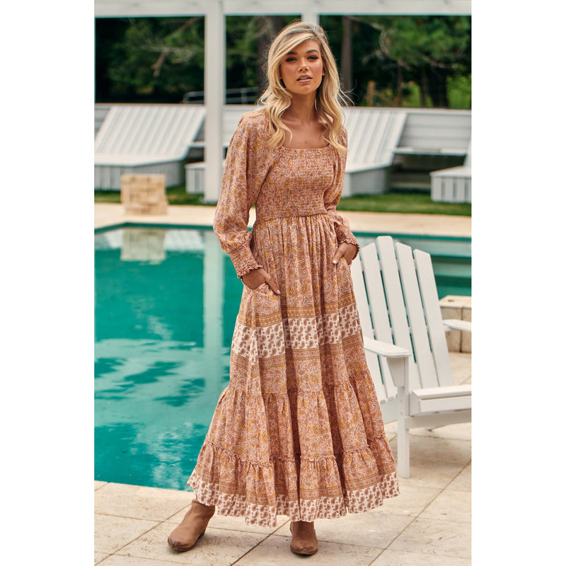 Gypsy Girl Outfits Printed Cashew Dress Green