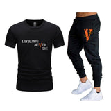 Vlone T Shirts & Pants 2 Piece Set T-Shirt Men'S Suit Printed Sports