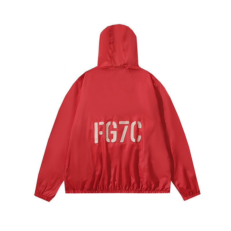 Fog Fear of God Hooded Sun Protection Shirt Casual Sun Protection Clothing Letter Hoodie