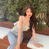 Coachella Music Festival Outfits Oil Painting All-Match Floral Tank-Top Camisole for Women
