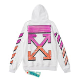 off White Hoodie Chalk Arrow Hooded Sweater Baggy Coat