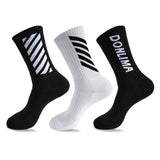 Off White Socks Basketball Socks Men's Thickened Long Tube High-Top Skateboard Trendy Sports Socks