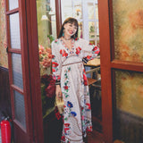 Coachella Music Festival Outfits Women's Clothing Ethnic Style V-neck Buttons Retro Positioning Print Holiday Travel
