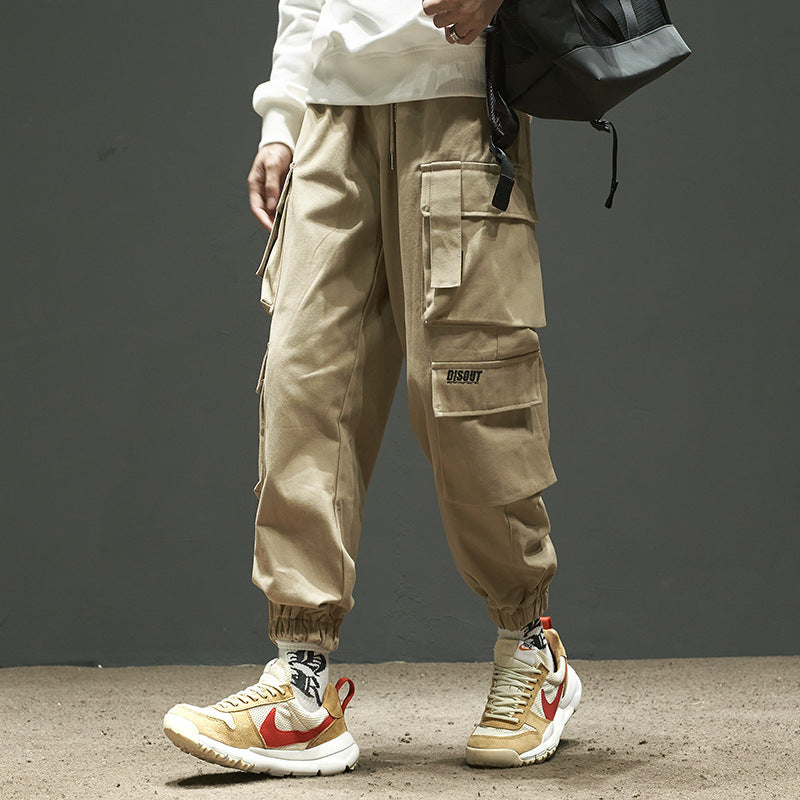 Cuffed Cargo Pants Men's Summer Loose Casual Pants