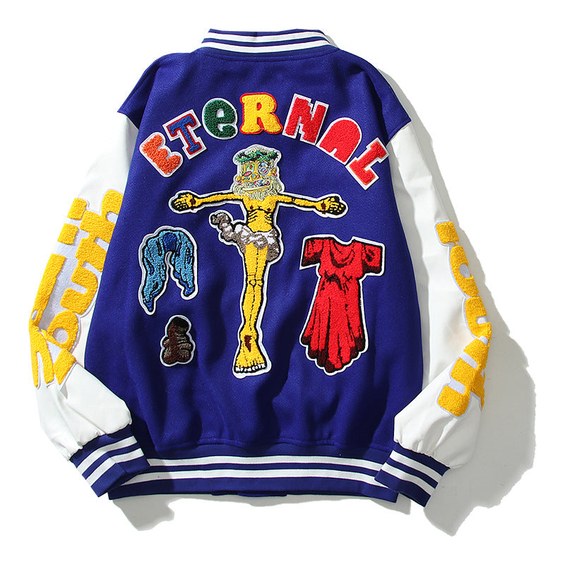 Cardigan Baseball Jacket Autumn and Winter Murakami Long Joint Name STM Embroidered Badge Baseball Uniform Men's and Women's Jacket Jacket