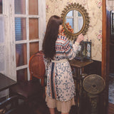 Coachella Music Festival Outfits Vintage Ethnic Print Loose Dress