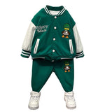 Toddler Boys Jackets Boys' Baseball Uniform Two-Piece Suit