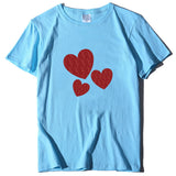 Valentine's Day T Shirt Large Size T-shirt Short Sleeve Red Heart Printing Summer