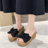 High Heels Slides Summer Bowknot Platform High Heel Sandals