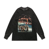 Man Fall Outfits Printed Men's and Women's High Street Sports Long-Sleeved Sweater