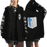 Anime Hoddies Anime Attack on Titan Zipper Sweater Leisure Sports Sweater Coat