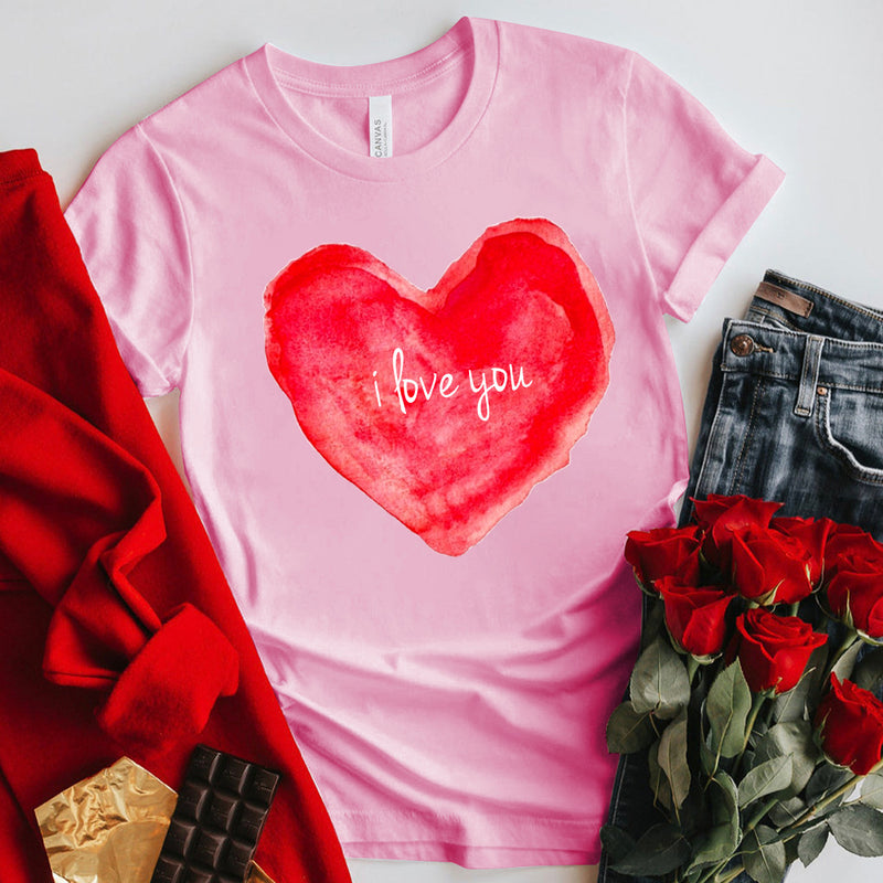 Valentine's Day T Shirt Short Sleeve Large Size T-shirt Printed Summer Top
