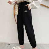 Grey Sweatpants Sports Pants Female Spring and Autumn Gray High Waist Season Casual Sweatpants