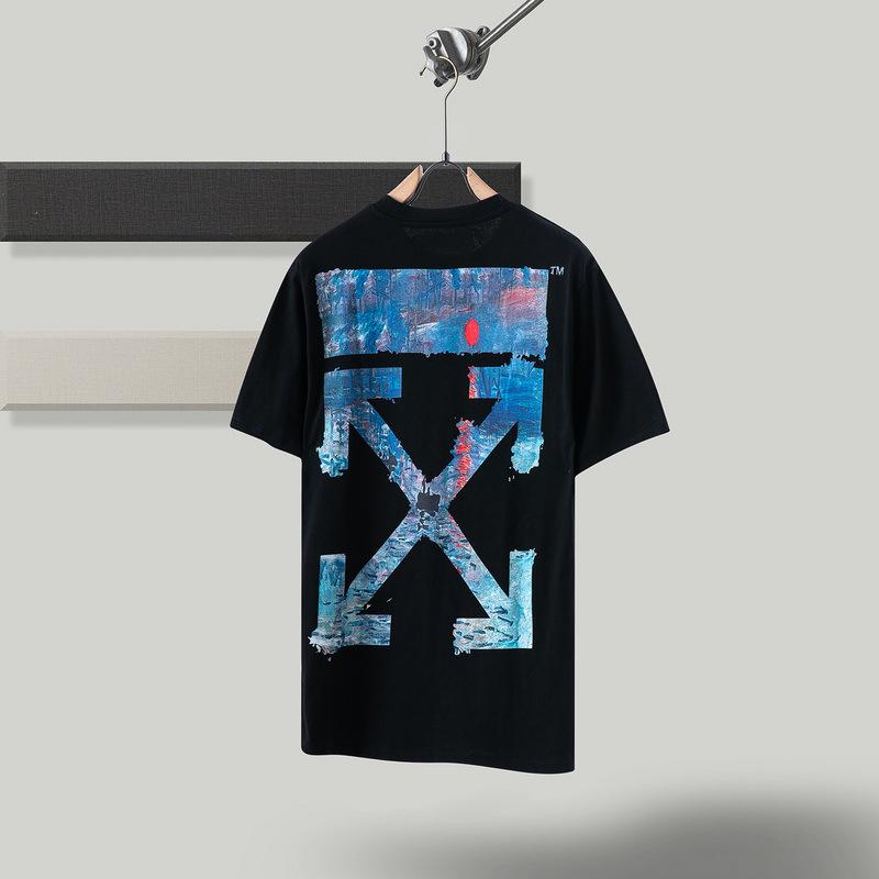 Off White T Shirt Ow Men'S And Women'S Short Sleeve Tshirt Cotton Back Arrow Round Neck Loose Owt
