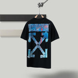 Off White T Shirt Ow Men'S And Women'S Short Sleeve Tshirt Cotton Back Arrow Round Neck Loose Owt