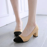 Nude Block Heels Women's Shoes High Heels