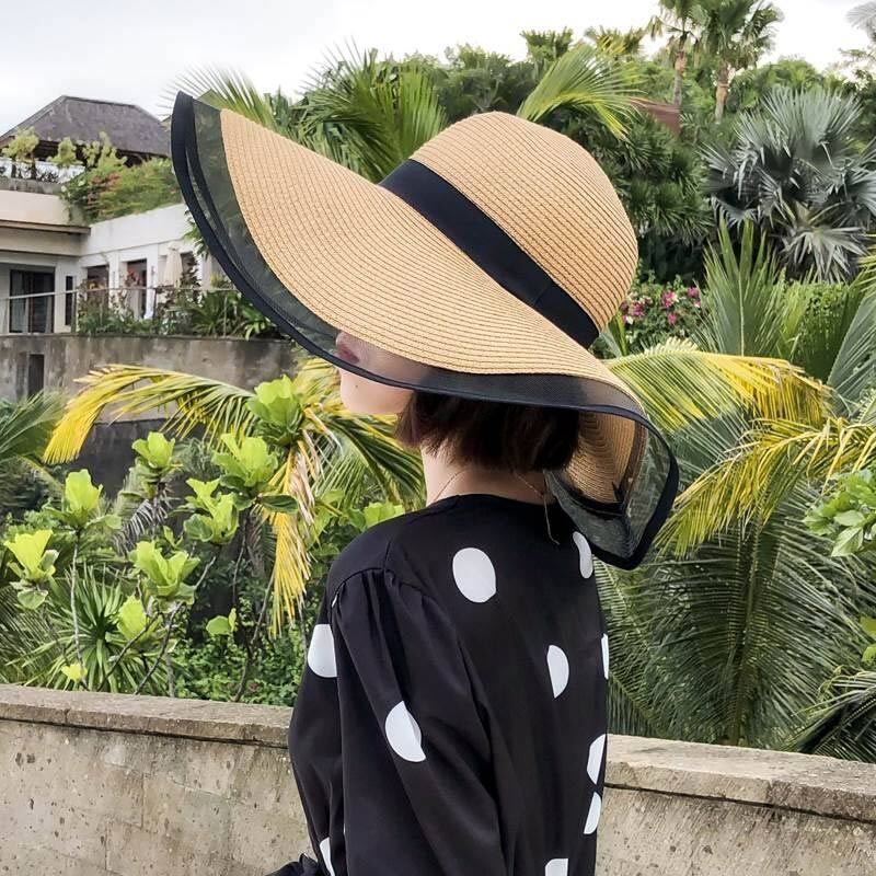 Big Hats Hat Female Summer Sun Protection Sunshade Big Brim Straw Hat Beach Hat