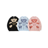 Man Fall Outfits Cartoon Bear Sweater Male Student Loose Fashion Sweater