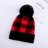 Red Beanie Hat Cotton Wool Hat Wool Fashion Plaid