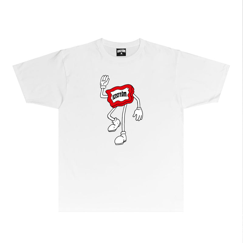 Ice Cream Running Dog T Shirt Loose Printed Audio Rap T-shirt