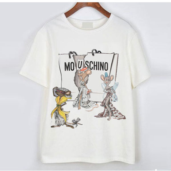 Moschino T Shirt Teddy Bear Mickey Mouse Printed T-Shirt Men And Women