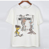 Moschino T Shirt Teddy Bear Mickey Mouse Printed T-Shirt Men And Women