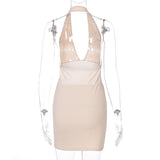 Maxi Burgundy Dress Formal Spring Women's Sexy Backless Halter V-neck Fashion Slim Dress