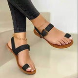 Women Open Toe Sandals Flats Summer Buckle Flat Sandals Fashion Slippers