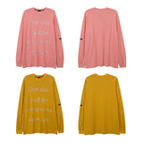 Man Fall Outfits High Street Simple Embroidered Letter Pattern Long Sleeve T-shirt Men and Women Oversize Loose round Neck