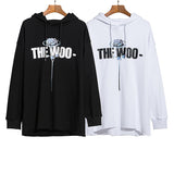Vlone Hoodie Rose Large V Printed Men And Women Couple Loose Hooded Sweater