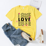 Valentine's Day T Shirts Couples Printed Loose Pullover Loose Short Sleeve T-shirt